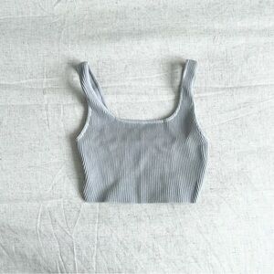 Aritzia sculpt knit Ribbed Gray Tank Top